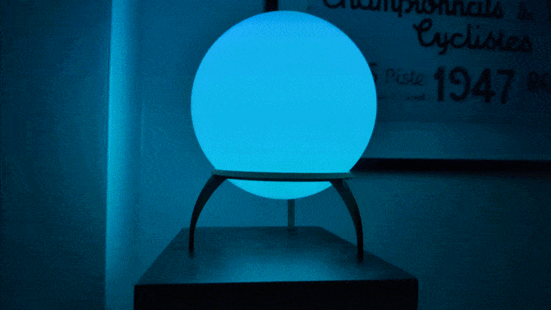 Orb Light GIF — a simple sphere but moving around it turns the glow into something quietly hypnotic